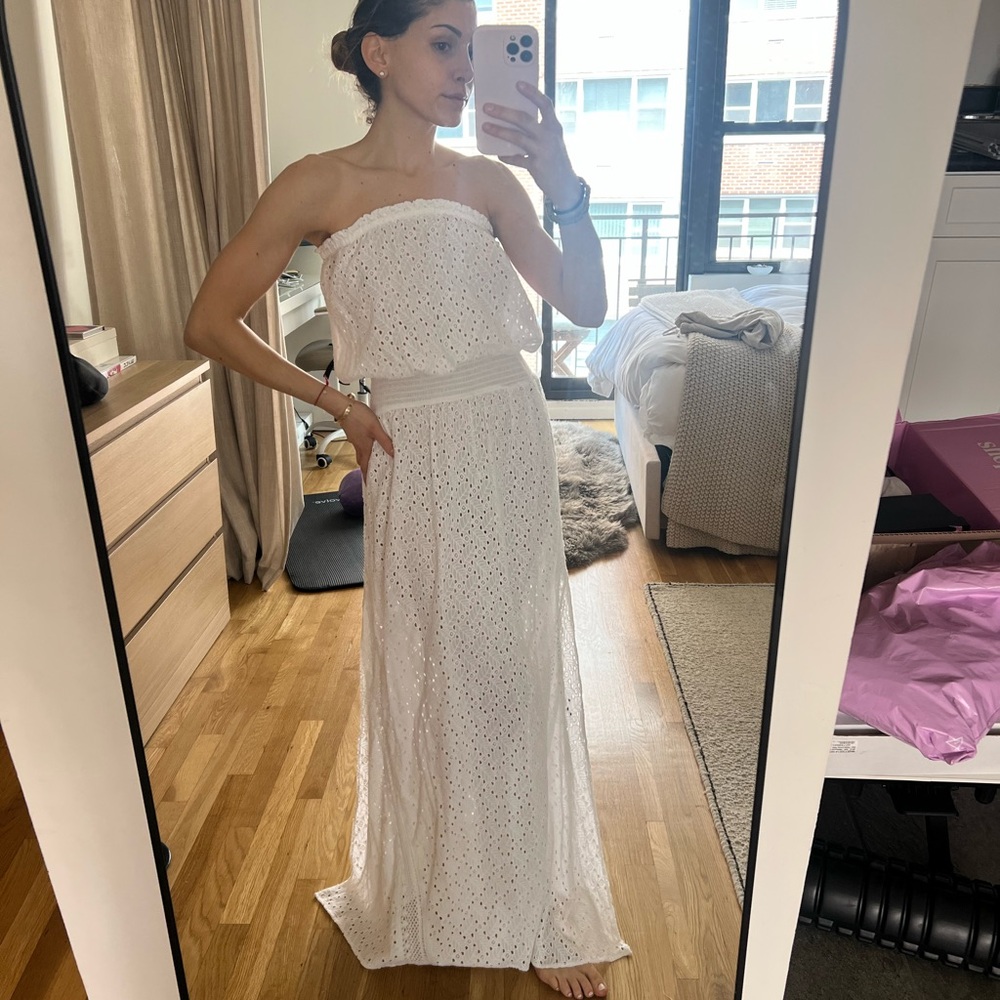 Ramy brook White Strapless Maxi Dress